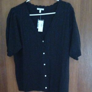 Maurice's Navy Blue Pointelle Cardigan